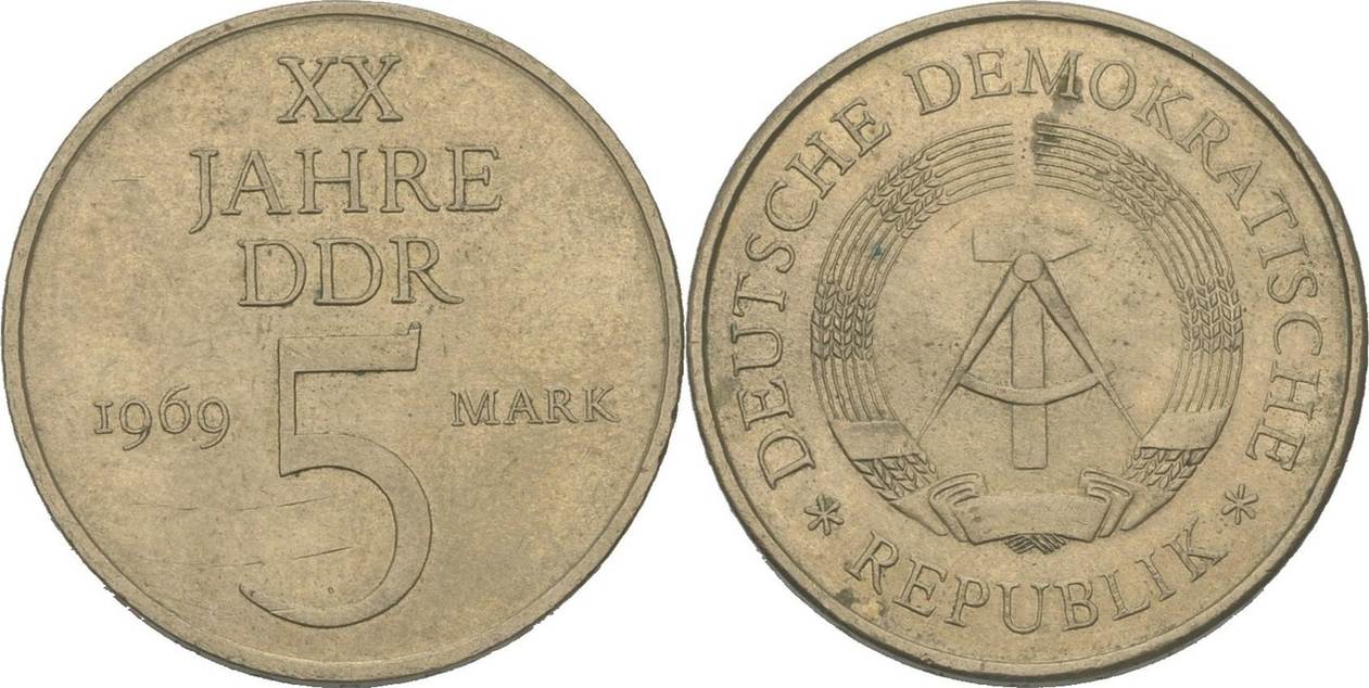 5 Mark 1969 DDR DDR Deutschland 5 Mark 1969 A Berlin XX Jahre DDR SS ...