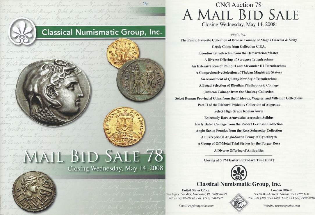 Katalog CNG MAIL BID SALE 78 MAY 14 2008 CLASSICAL NUMISMATIC GROUP ...