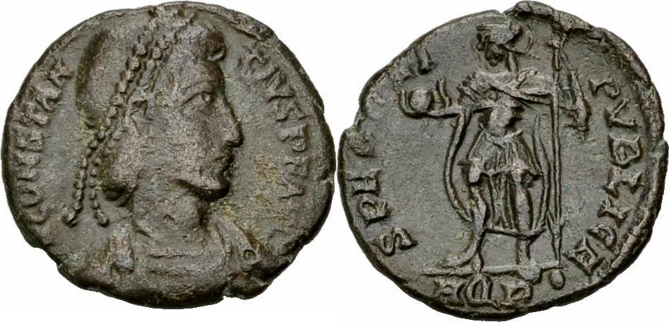 Romisches Kaiserreich Constantius Ii Aquileia Ae Nummus 355 361 Spes Rei Pvblice Globus Speer Ric 235 F Vf Ma Shops
