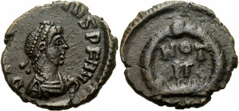 Romisches Kaiserreich Nummus Arcadius 3 408 A D Ae 1 2 Centenionalis Vot V Wreath Roman Coin Eastern Empire Ef Vf Ma Shops