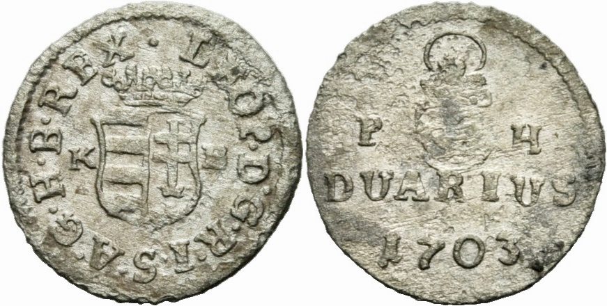 RDR Ungarn Hungary Leopold I Duarius 1703 KB Kremnitz RDR Ungarn Hungary Leopold I Duarius 1703 KB Kremnitz