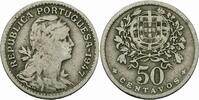 Portugal 50 Centavos Portugal 50 Centavos 1947 Cu-Ni Republik Wappen Republica Portuguesa KM # 577 -