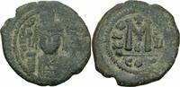 Follis 588/589 Byzanz Byzanz Mauricius Tiberius Follis Constantinopolis 588/589 Helm Kreuz Sear 494 B Fast sehr schön / sehr schön