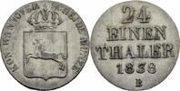 Hannover 1/24 Taler Hannover Ernst August 1/24 Taler Thaler 1838 B Hannover Billon AKS 116 Jaeger 46 -