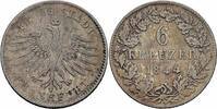 Frankfurt, Stadt 6 Kreuzer Frankfurt Freie Stadt 6 Kreuzer 1844 Billon Adler Krone Jaeger 20 AKS 18 -