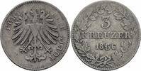 Frankfurt, Stadt 3 Kreuzer Frankfurt Freie Stadt 3 Kreuzer 1856 Billon Adler Krone Jaeger 24 AKS 23 Var. 5 -