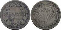 Frankfurt, Stadt 1 Kreuzer Frankfurt Freie Stadt 1 Kreuzer 1859 Billon Adler Langer Leib Jaeger 32 AKS 27 -