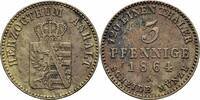 Anhalt 3 Pfennig Anhalt-Dessau Leopold Friedrich 3 Pfennige 1864 A Berlin Jaeger 68 AKS 33 -