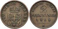 Preussen 2 Pfennige Preussen König Wilhelm I. 2 Pfennig 1868 B Hannover 1/180 Taler Jäger 51 AKS 107 -