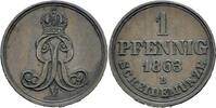 Hannover 1 Pfennig 1862 Hannover Georg V 1 Pfennig 1863 B Br&uuml;el Kupfer M... 70.23 元  ＋  19.51 元 运费
