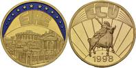 Deutschland Medaille EUROPE ECU SERIES IRELAND ÉIRE GILDED PROOF LIKE GILT MEDAL 1998 #ME234 -
