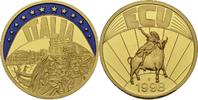 Deutschland Medaille EUROPE ECU SERIES ITALY ITALIA GILDED PROOF LIKE GILT MEDAL 1998 #ME241 -